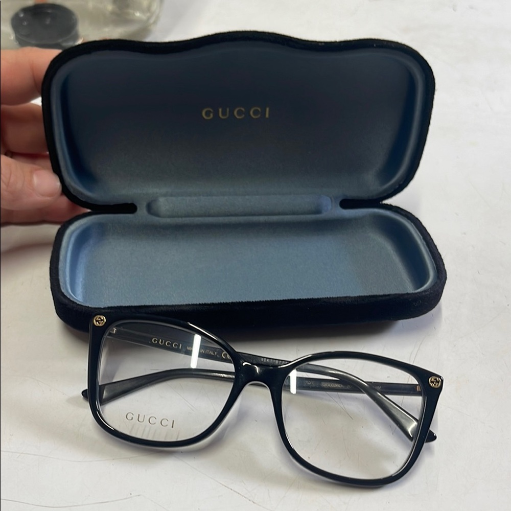 Gucci Black Designer Eyeglasses with Case